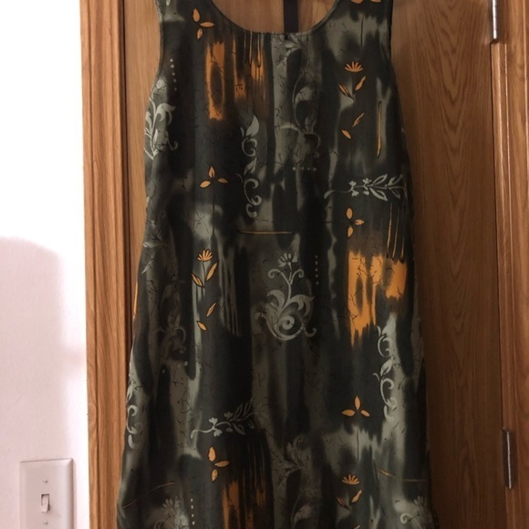 Elegant Sleeveless Maxi Dress - Black and Orange Size Medium Made In U.S.A - Picture 6 of 11